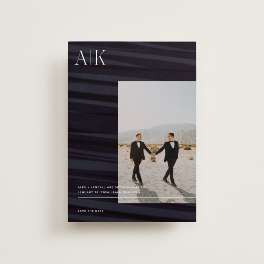 "Initially Yours" - Save the Dates in Onyx by Merian - Front