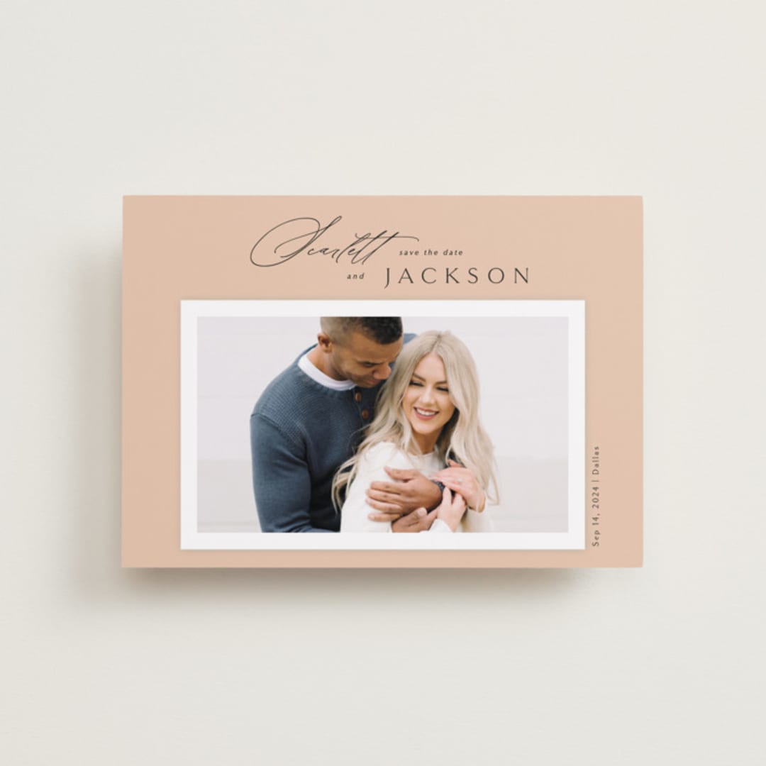 "Color Pop" - Save the Dates in Salmon by Kaydi Bishop - Front