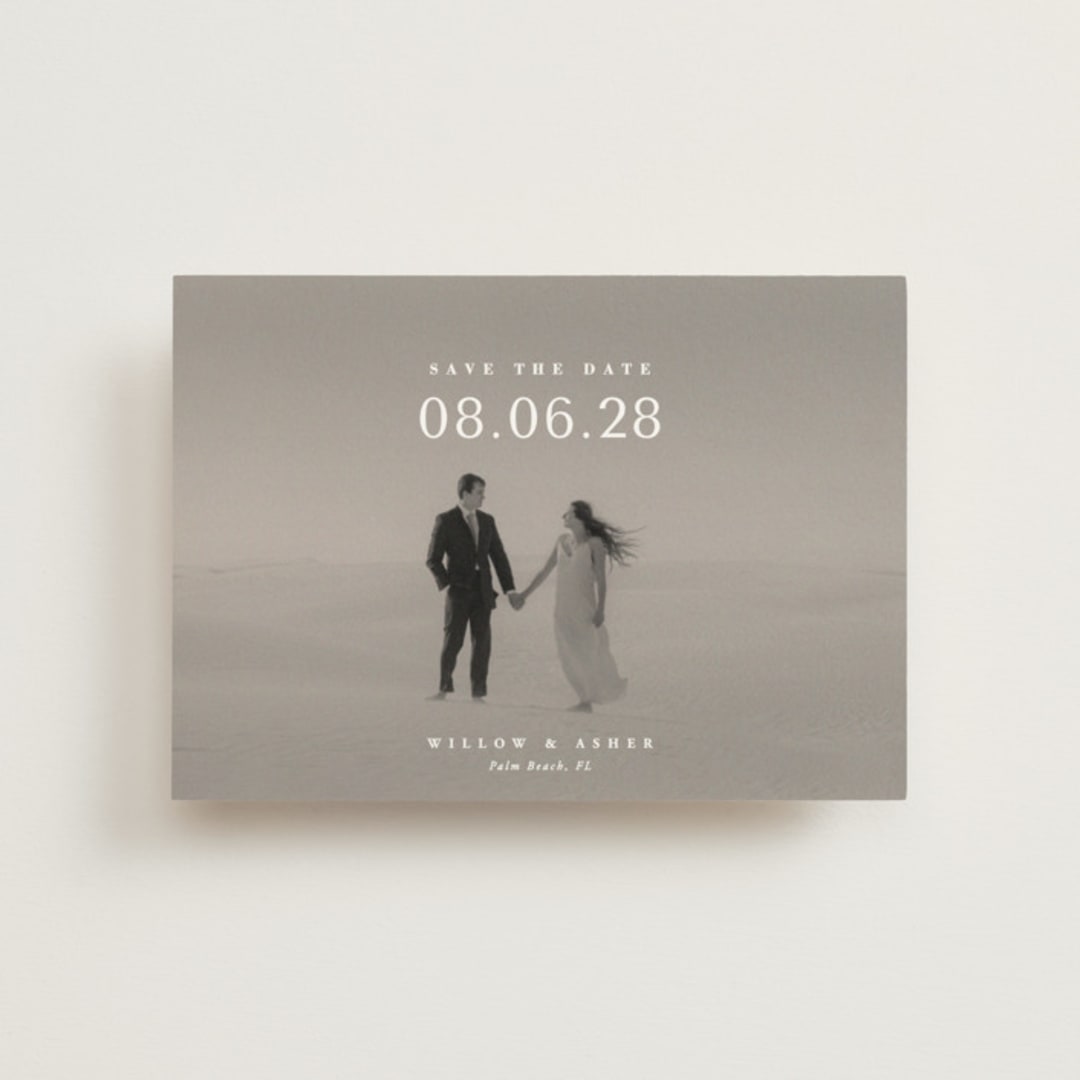 "Classic Big Date" - Save the Dates in Moonstone by Lucrecia Caporale - Front
