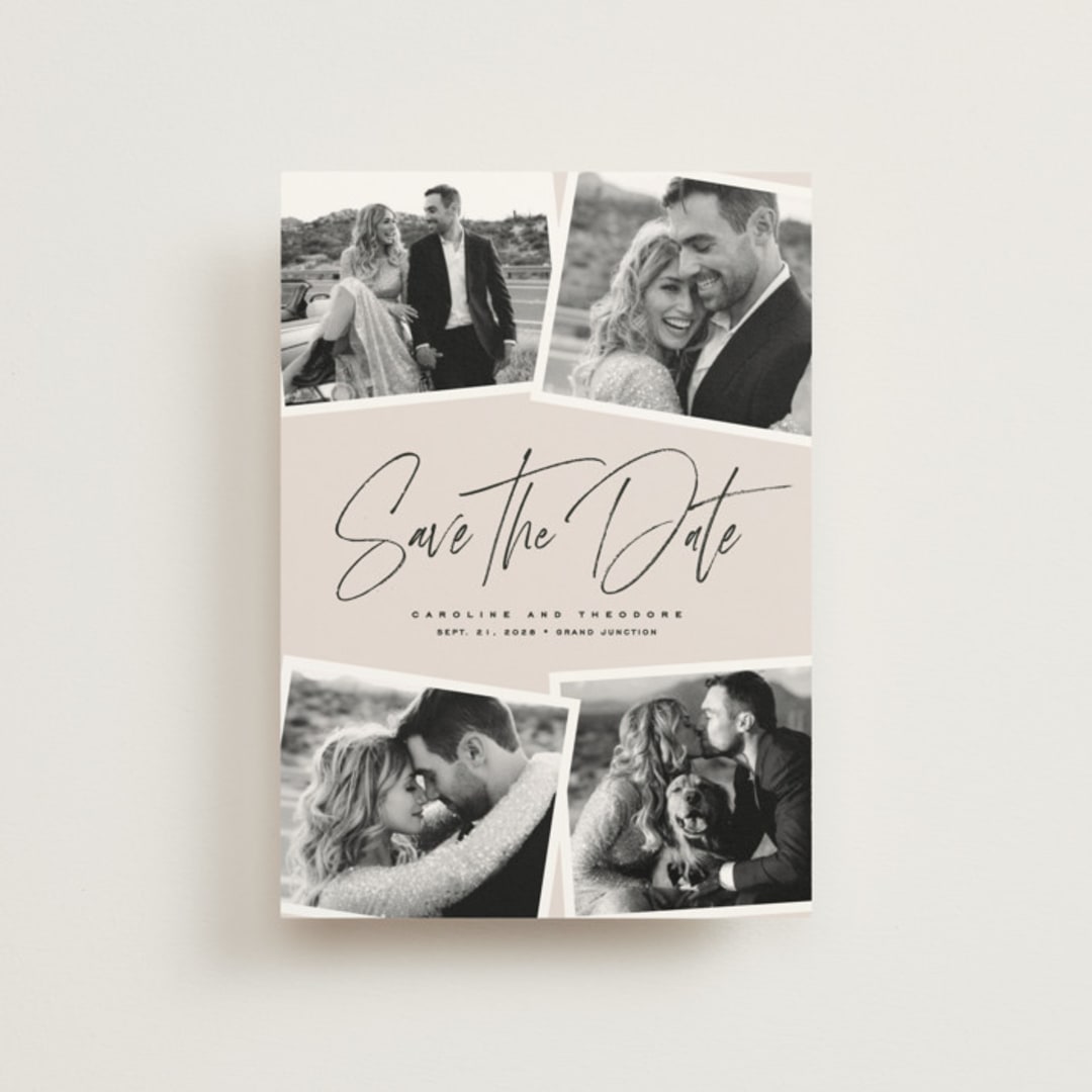 "Our collage" - Save the Dates in Vanilla by Lea Delaveris - Front