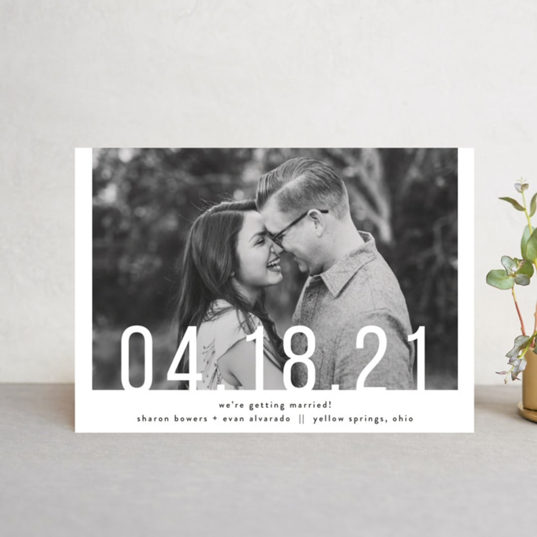 "Date Check" - Save the Dates in Noir by Up Up Creative - Front