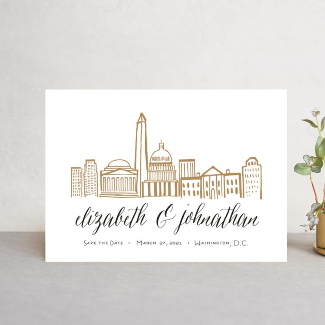 "Skyline - Washington DC" - Save the Dates in Gold Coast by Abby Munn - Front