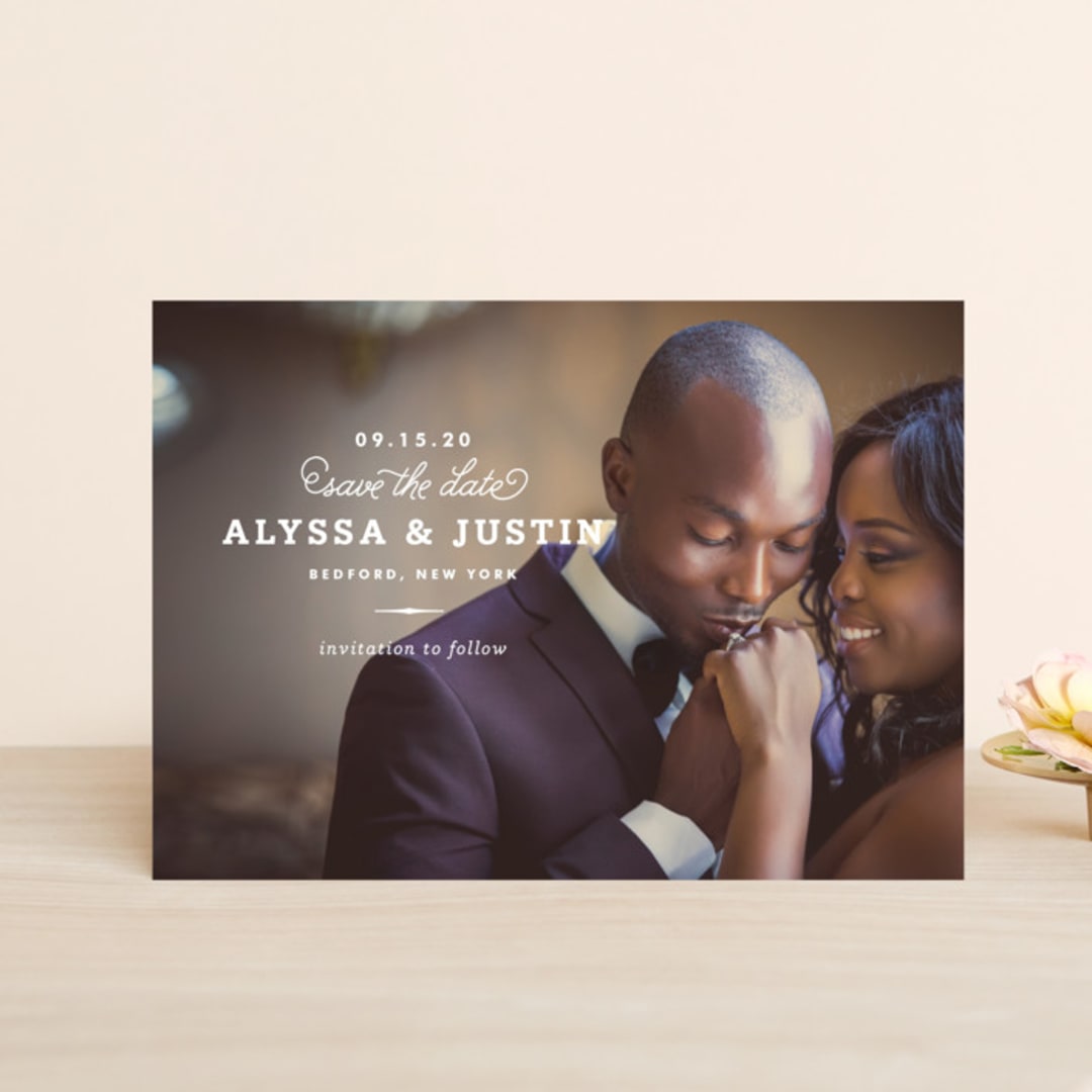 "Timeless" - Save the Dates in White by Oscar and Emma - Karly Depew - Front