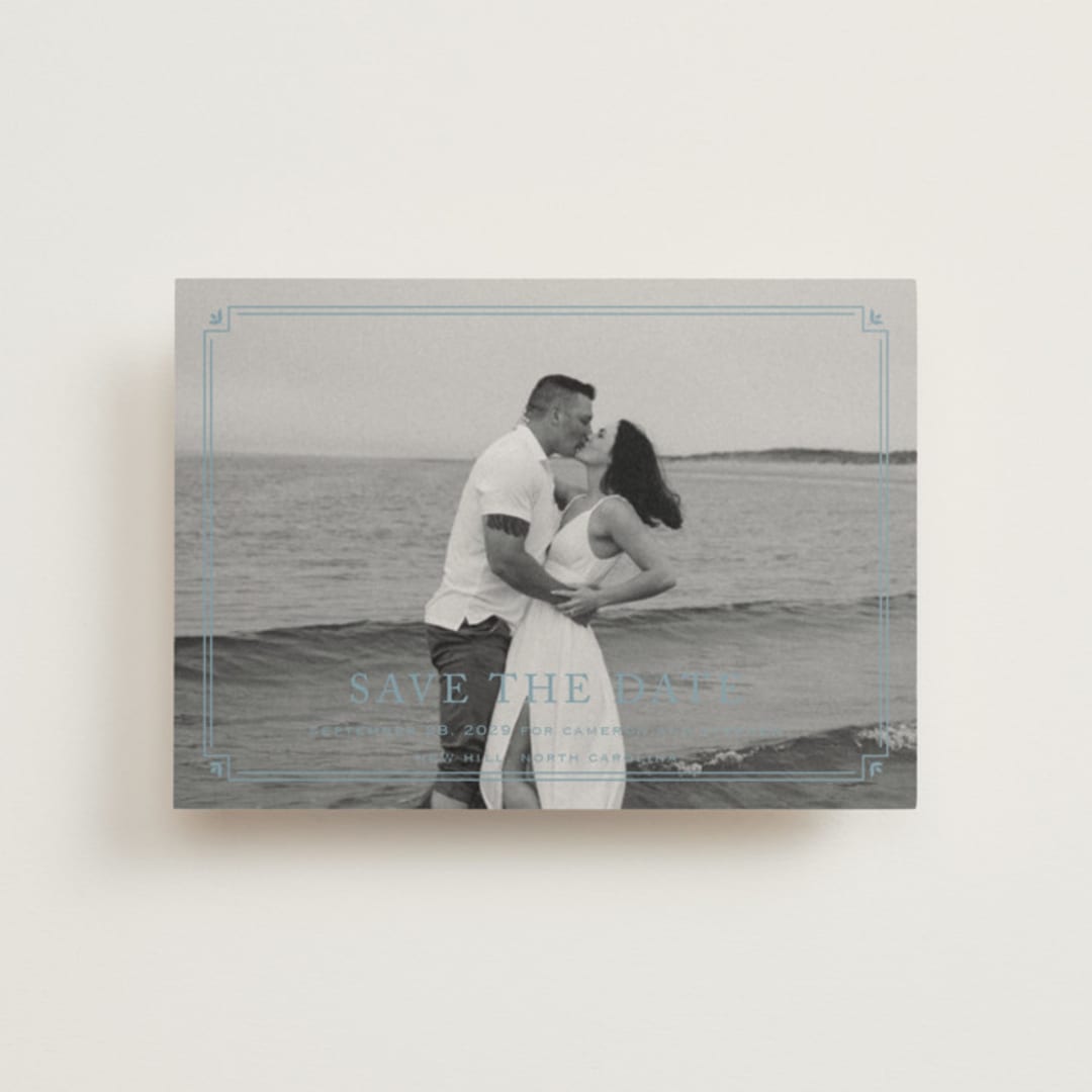 "Fleur Corner" - Save the Dates in French Blue by Carolyn MacLaren - Front