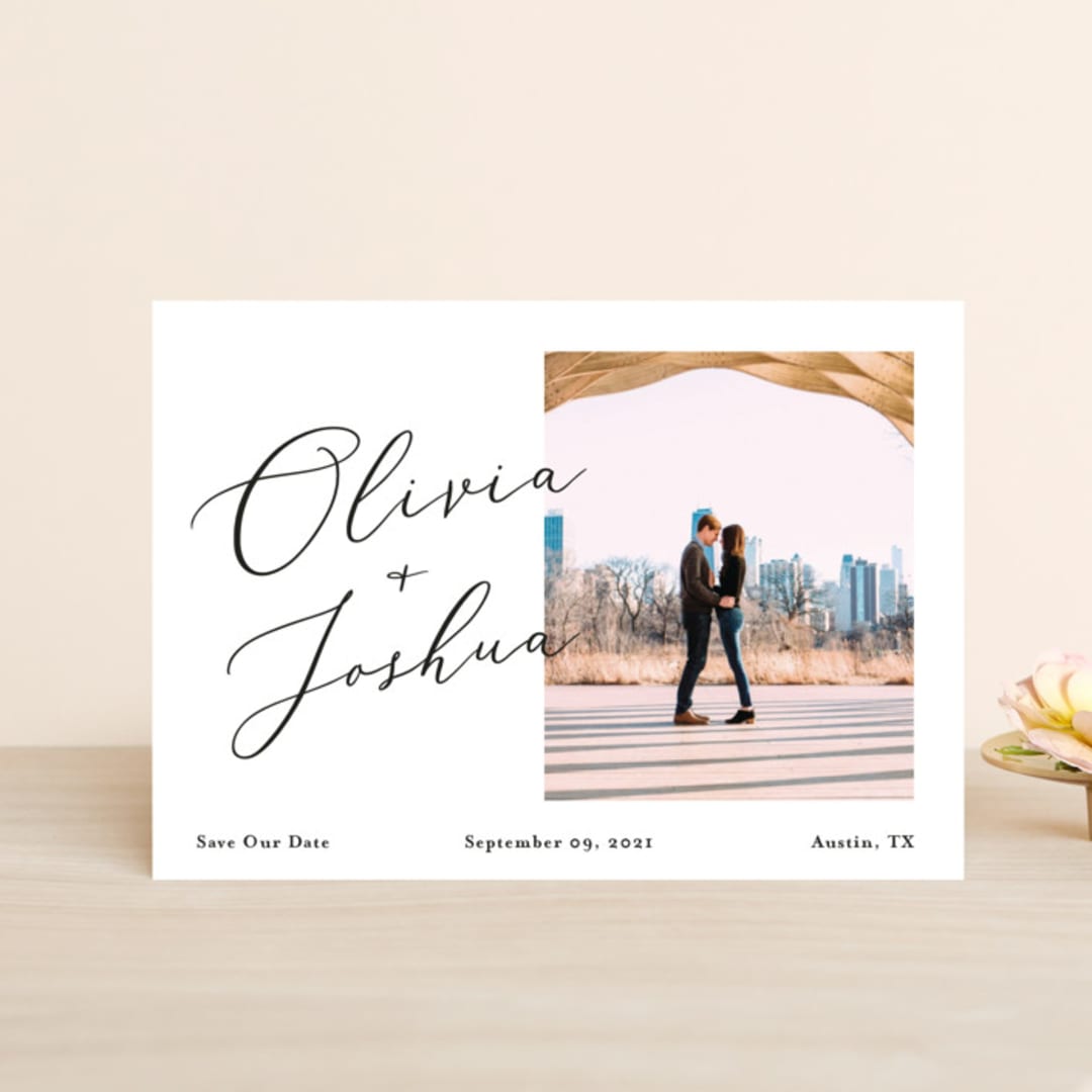 "Modern day names" - Save the Dates in Onyx by Heather Francisco - Front