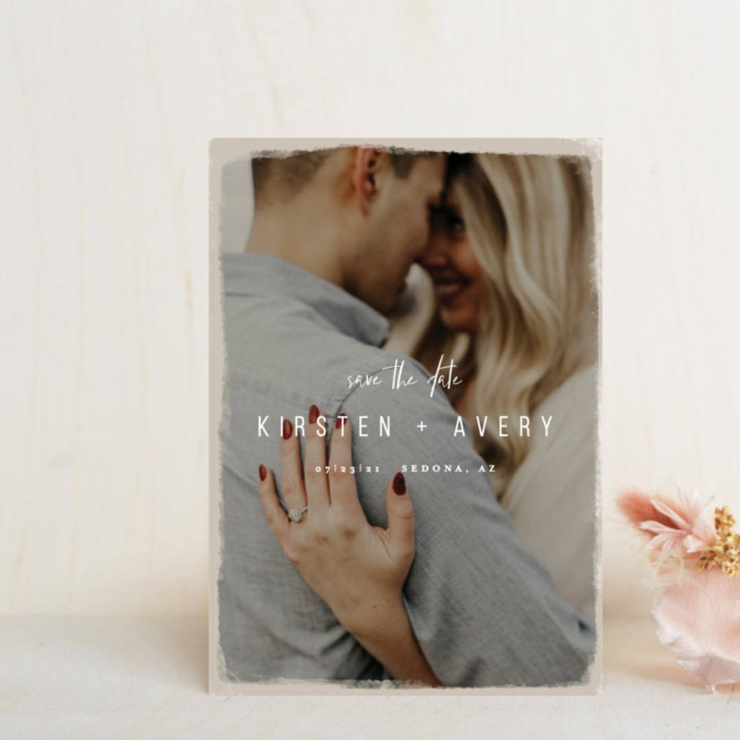 "Kindred" - Save the Dates in Nutmeg by Melissa Egan of Pistols - Front