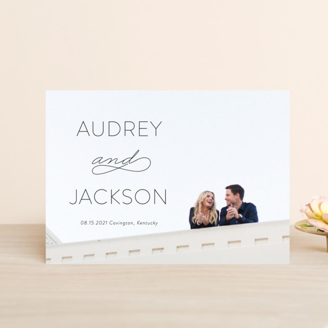 "Forever And" - Save the Dates in Black Tie by Kim Dietrich Elam - Front