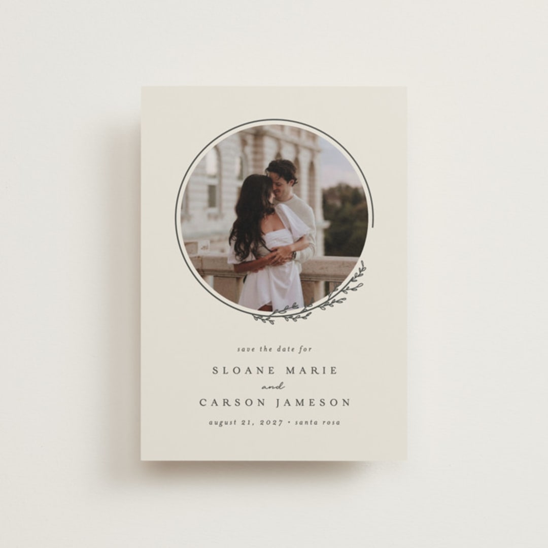 "Branched" - Save the Dates in Almond by Brianne Larsen - Front