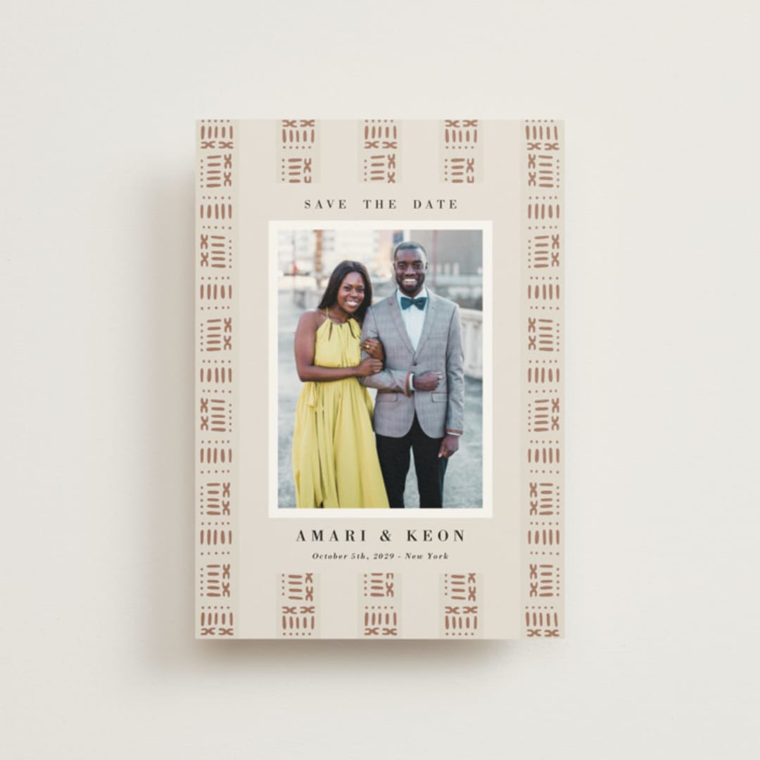 "Amari" - Save the Dates in Ivory by Oma N. Ramkhelawan - Front