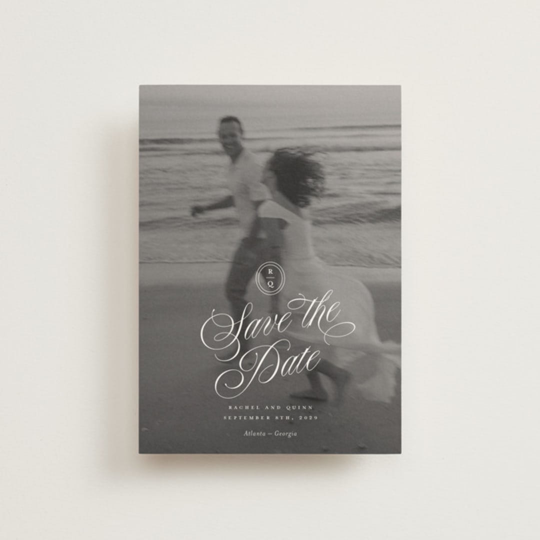 "Vintage Romance" - Save the Dates in Ivory by Paper Raven Co. - Front