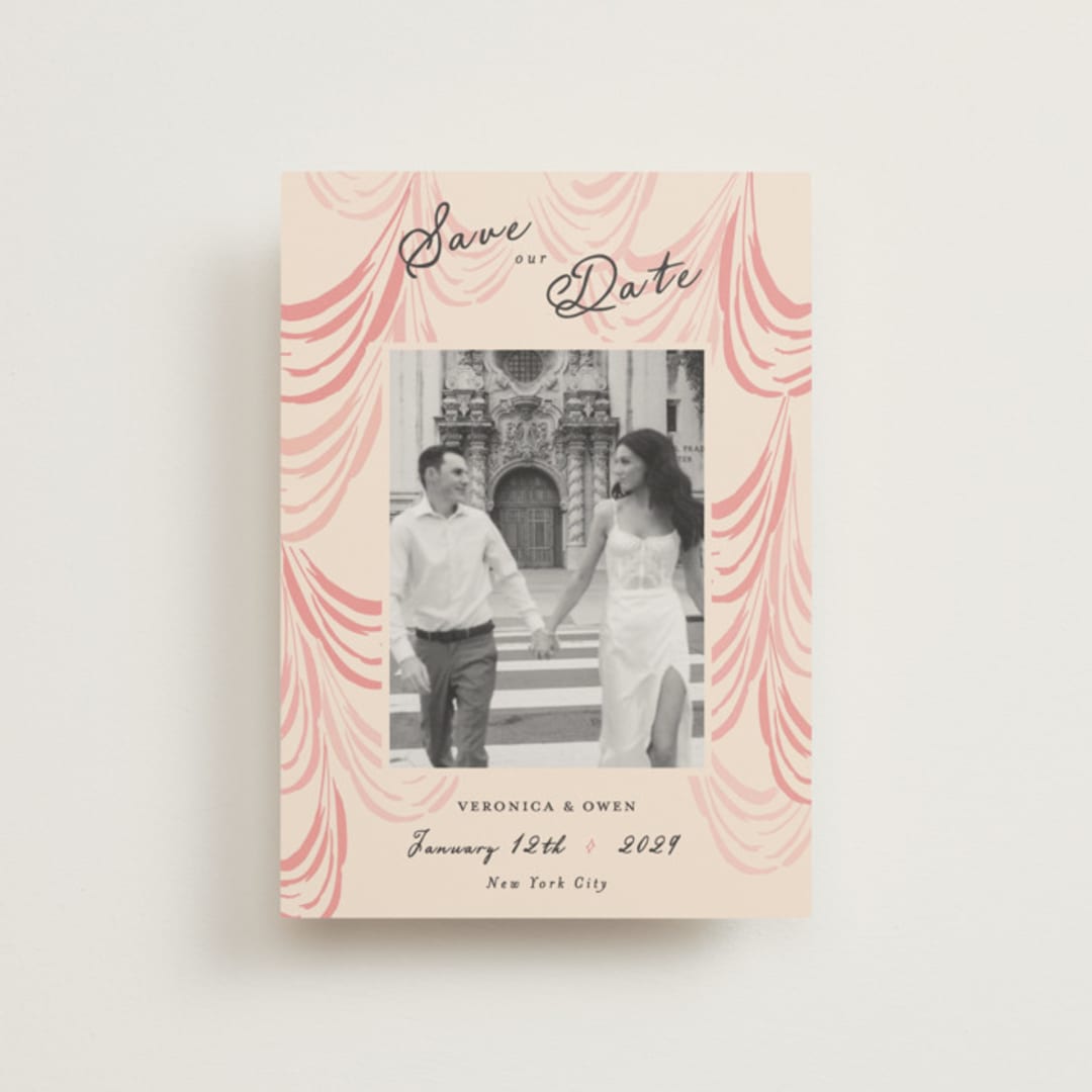 "Velvet Cherry" - Save the Dates in Blush by Sarah Rosenthal - Front