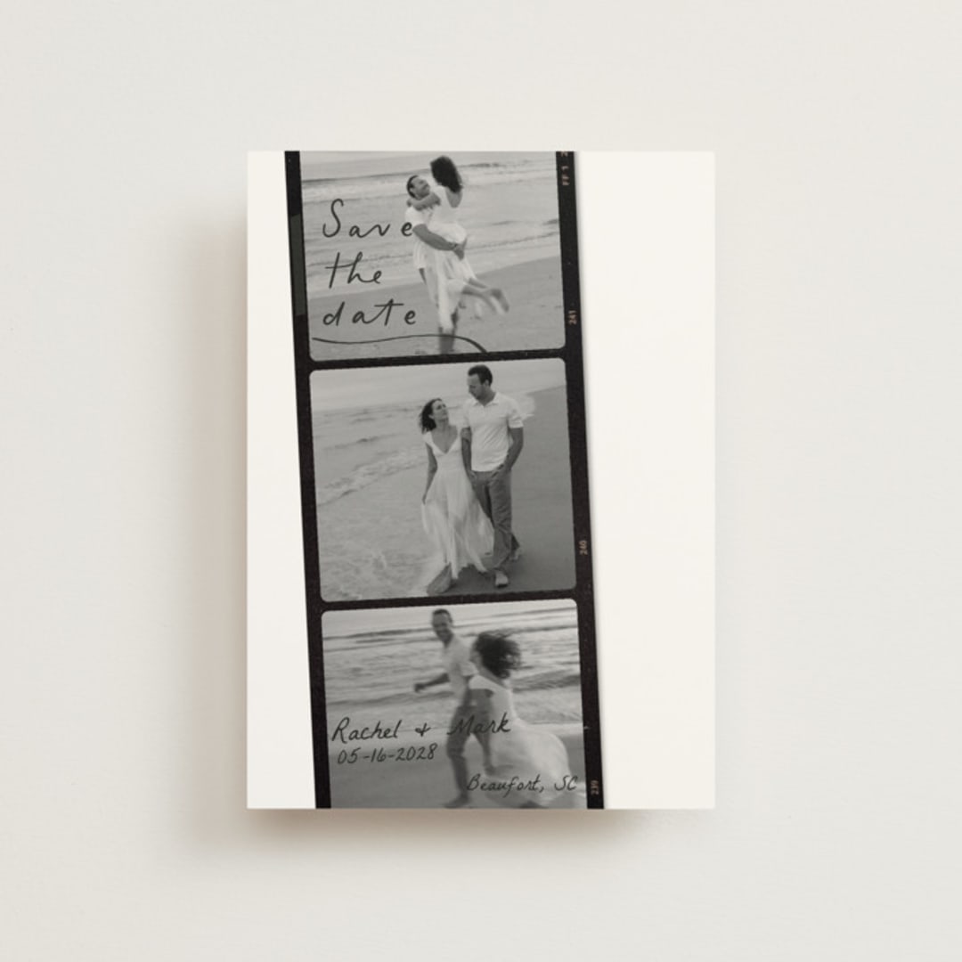 "Filmstrip" - Save the Dates in Onyx by Sarah Mraz - Front