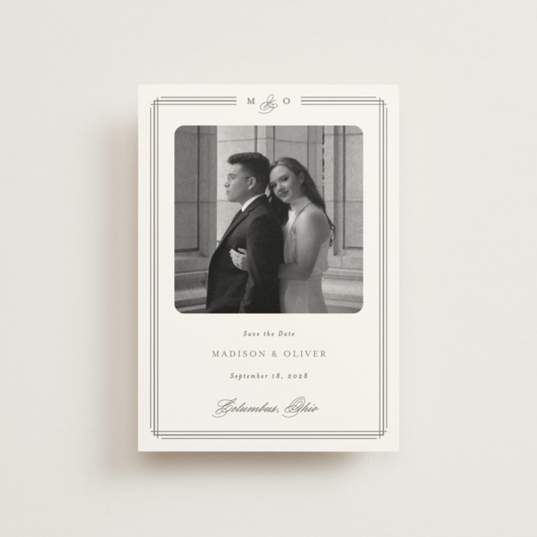 "Lines" - Save the Dates in Cobblestone by Emily Betts - Front