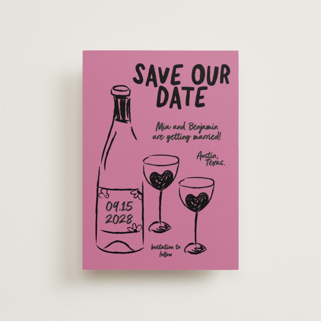 "Heart of Glass" - Save the Dates in Pretty in Pink by Helena Vitto - Front