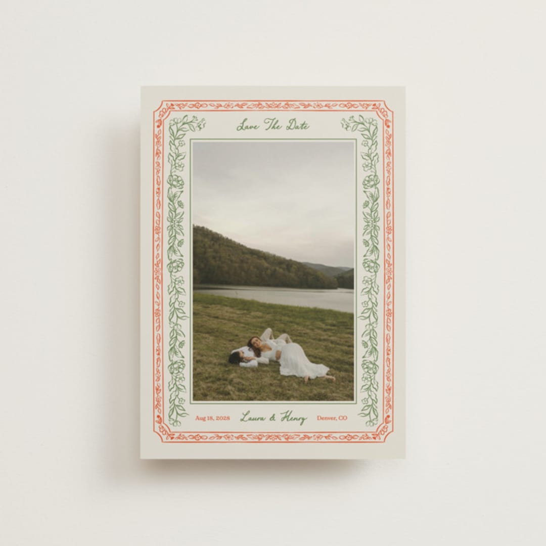 "Romantic Floral" - Save the Dates in Vintage by Elly - Front