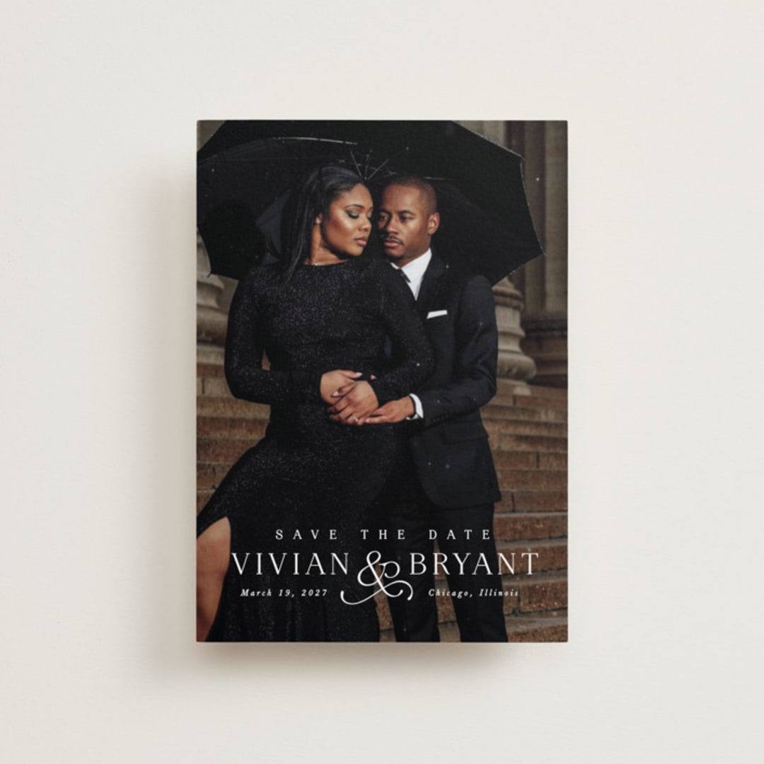 "And here we are" - Save the Dates in Marble by Lea Delaveris - Front