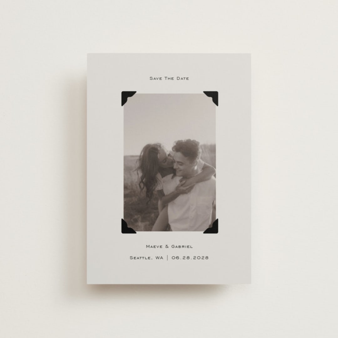 "scrapbook frame" - Save the Dates in Cream by Jenny Millington - Front