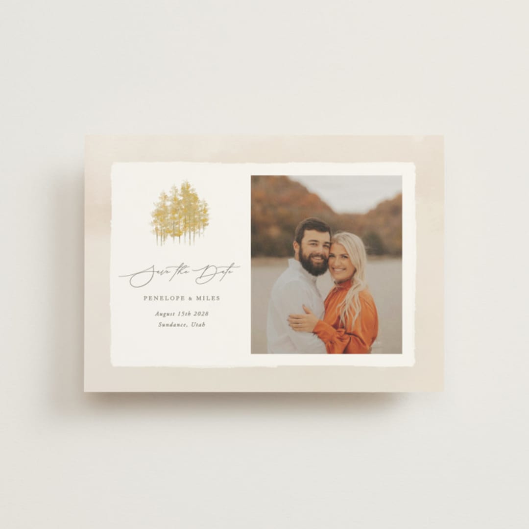 "Aspen" - Save the Dates in Natural by Robert and Stella - Front