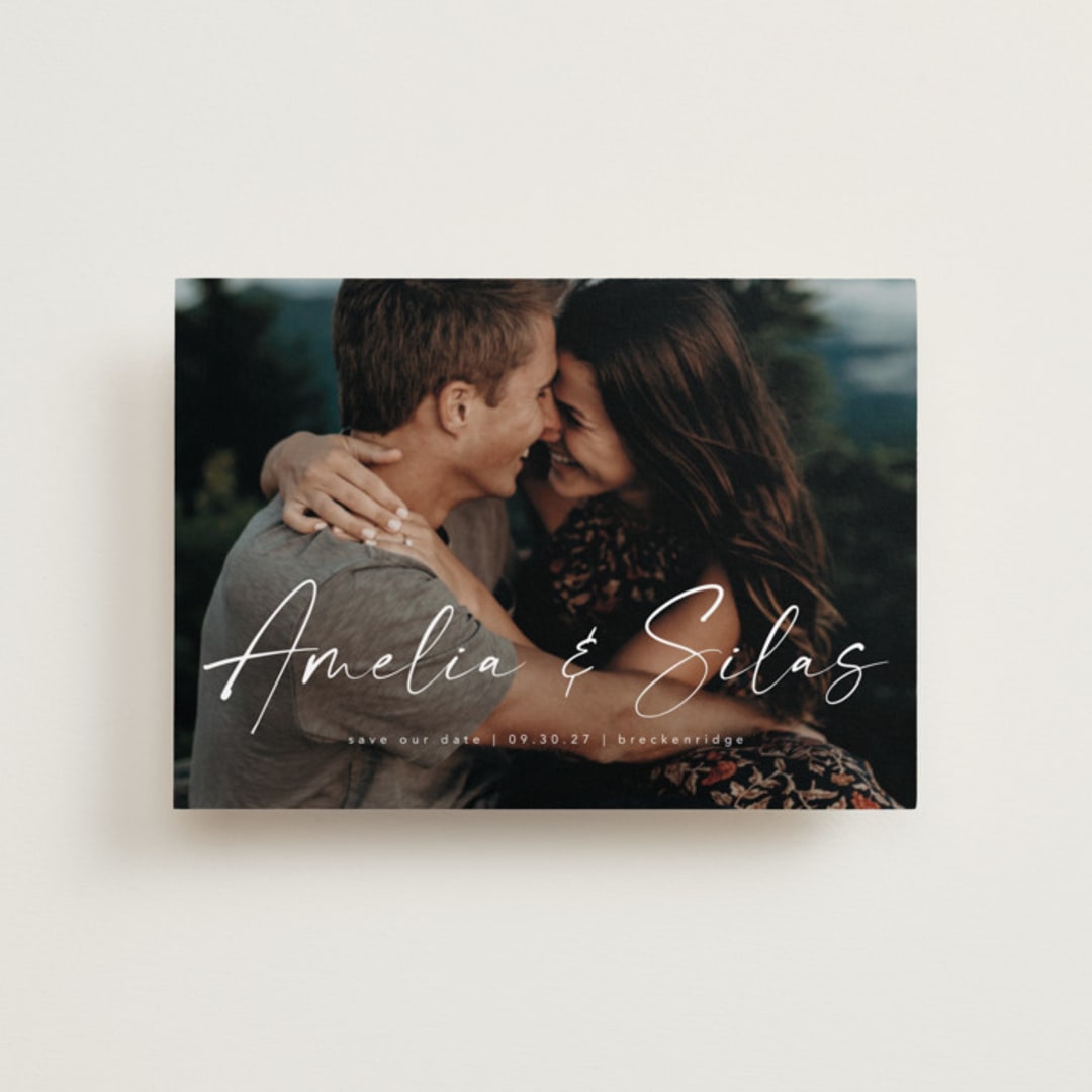 "Because of you" - Save the Dates in Marshmallow by Lea Delaveris - Front