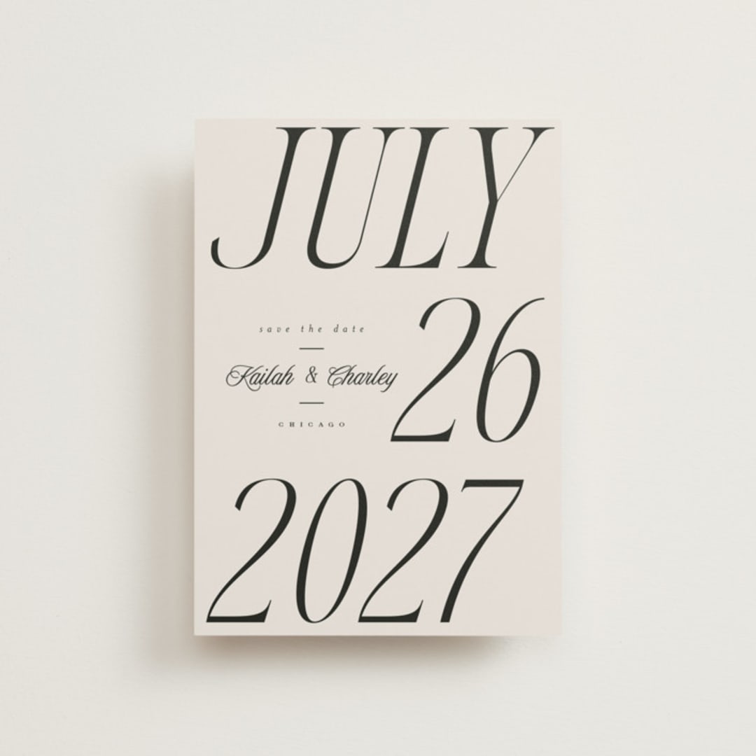"Grand" - Save the Dates in Ivory by Melanie Kosuge - Front