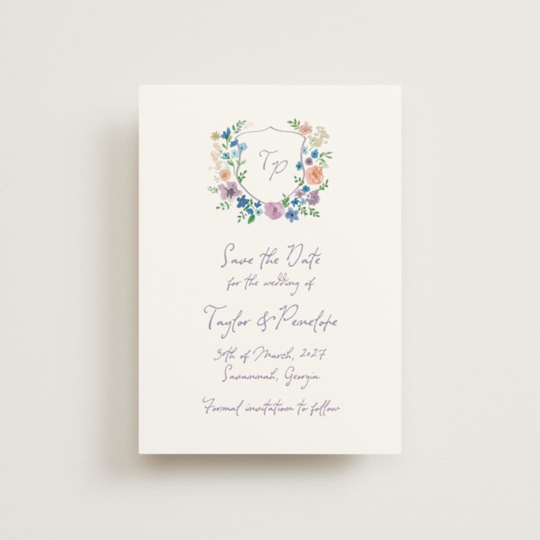 "wildflowers crest" - Save the Dates in Lavender by Cass Loh - Front