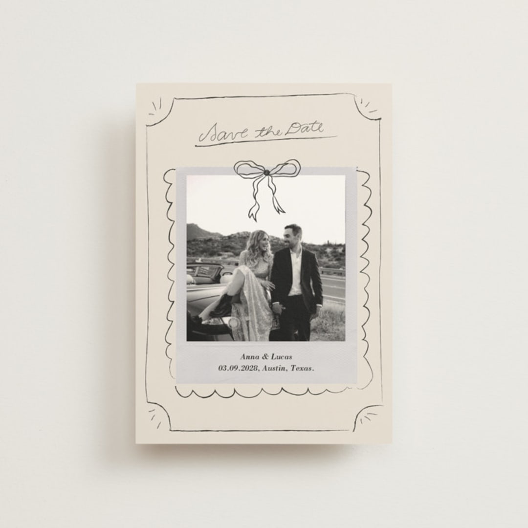 "Easy Lover" - Save the Dates in Cream by Helena Vitto - Front