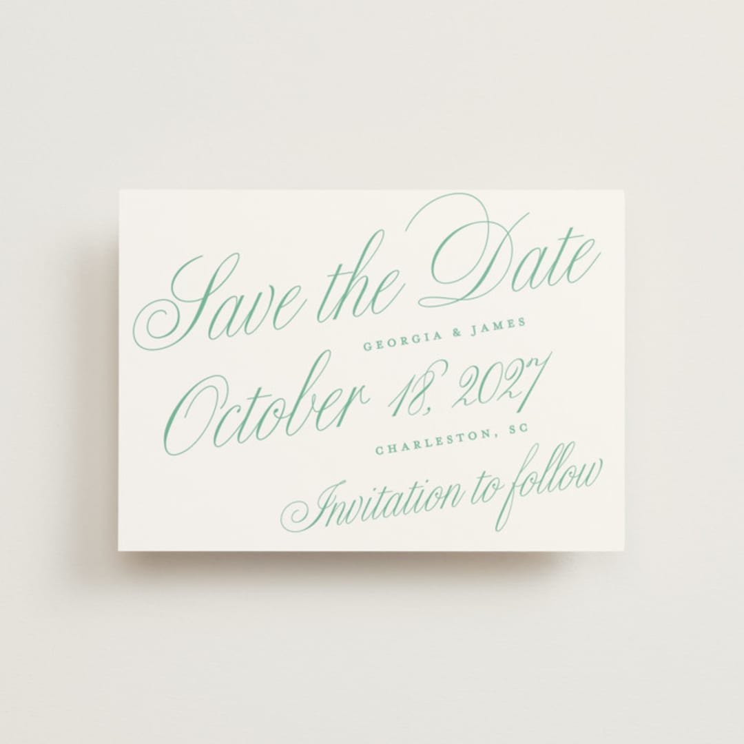 "Sullivans" - Save the Dates in Mint Julep by Alston Foster - Front