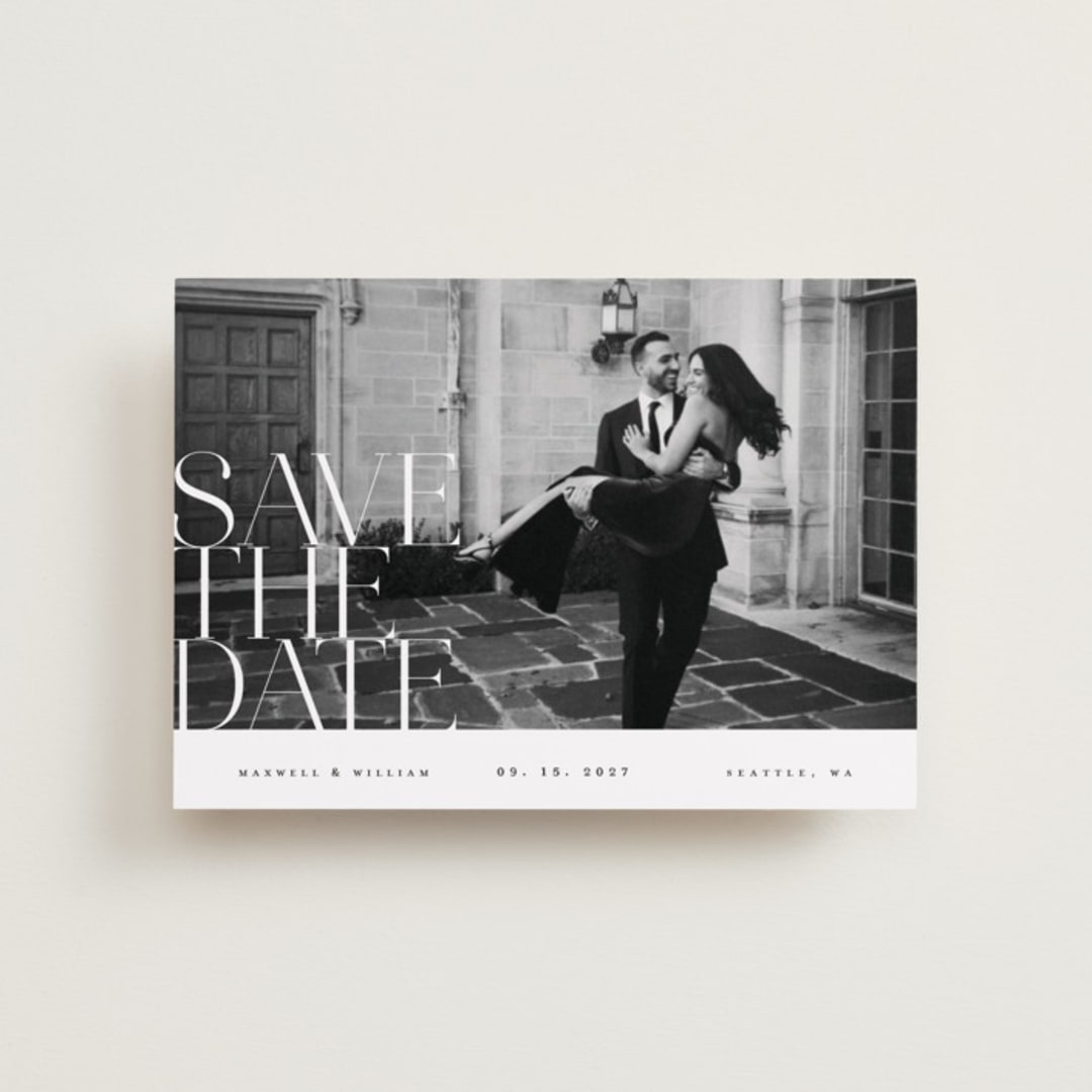"Editorial lettering" - Save the Dates in Pearl by Ana de Sousa - Front