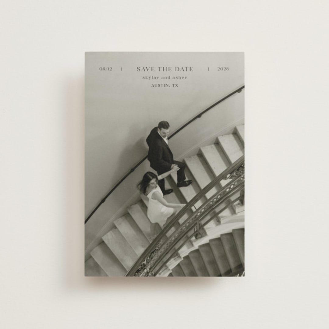 "In Line" - Save the Dates in Noir by Tamara Hilje - Front