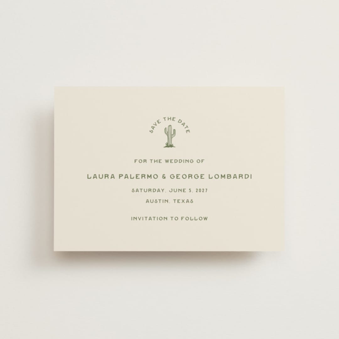 "pearl snap" - Save the Dates in Agave by Megan Davis - Front