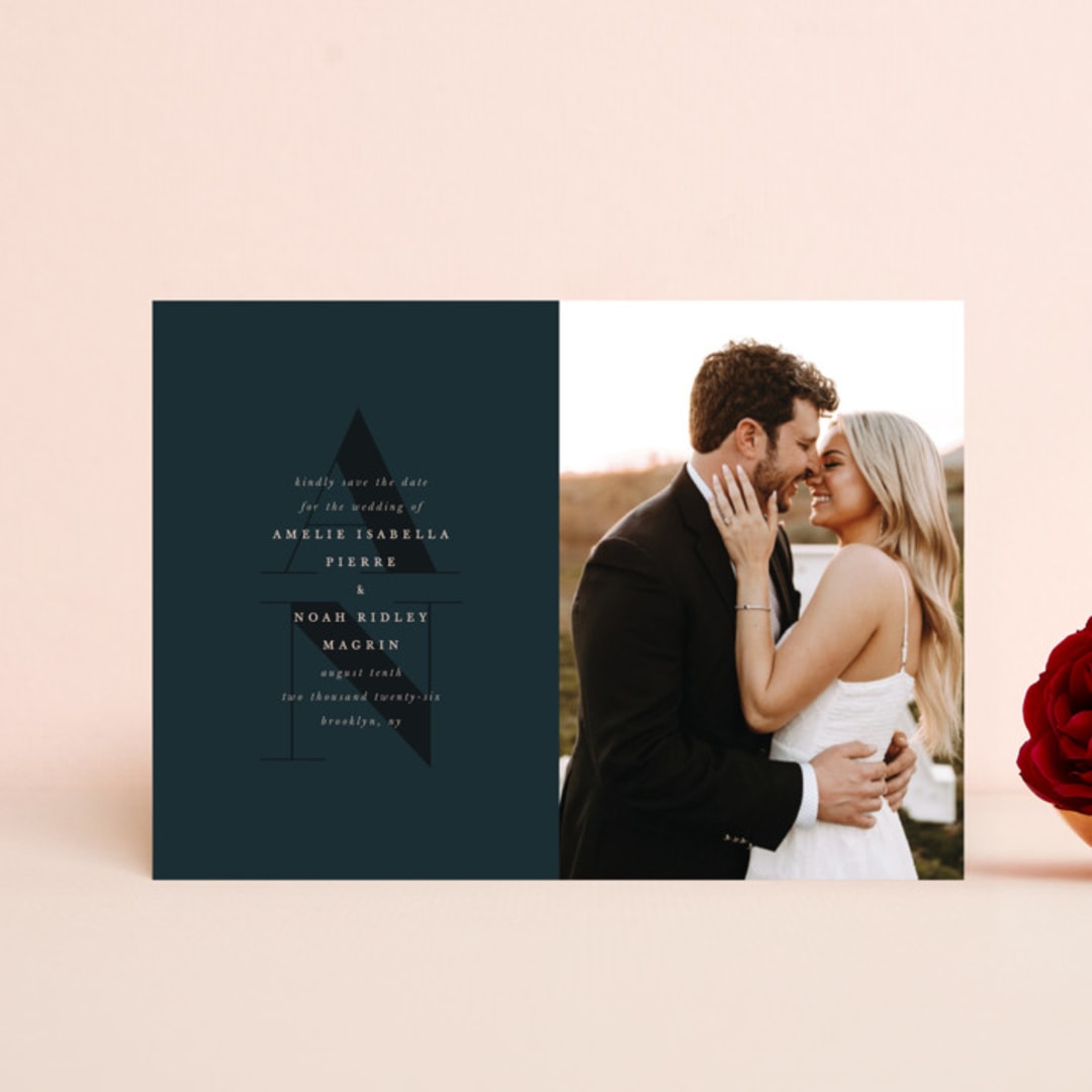 "Centro" - Save the Dates in Midnight by Up Up Creative - Front