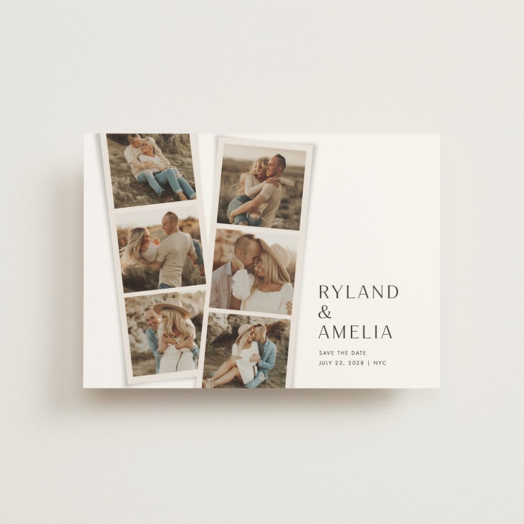 "Photo Strips" - Save the Dates in Dovetail by Amy Payne - Front