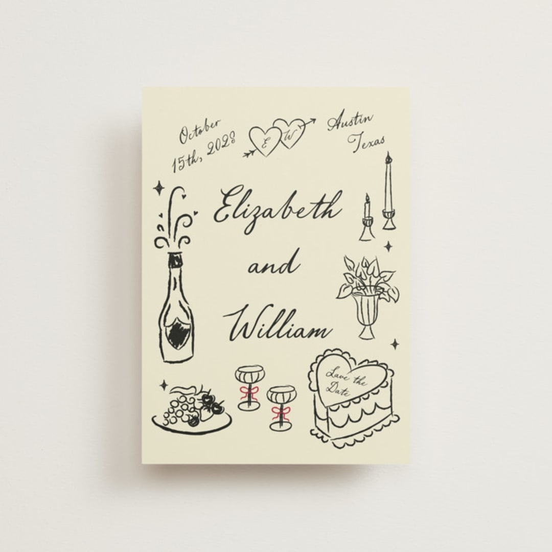 "Vintage Lovers" - Save the Dates in Champagne by Helena Vitto - Front