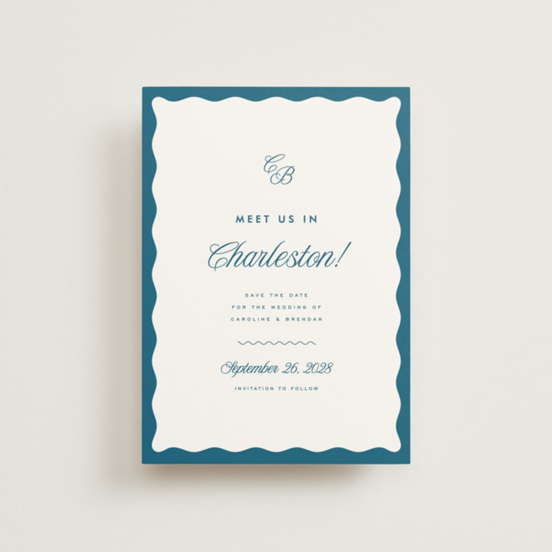 "Meet us" - Save the Dates in Ocean by Kelly Schmidt - Front