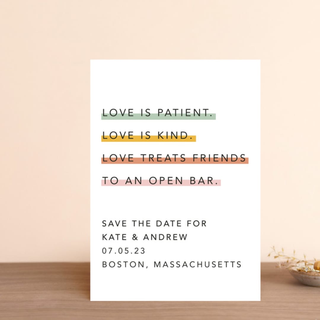 "Love is..." - Save the Dates in Sobert by Hudson meet Rose - Front