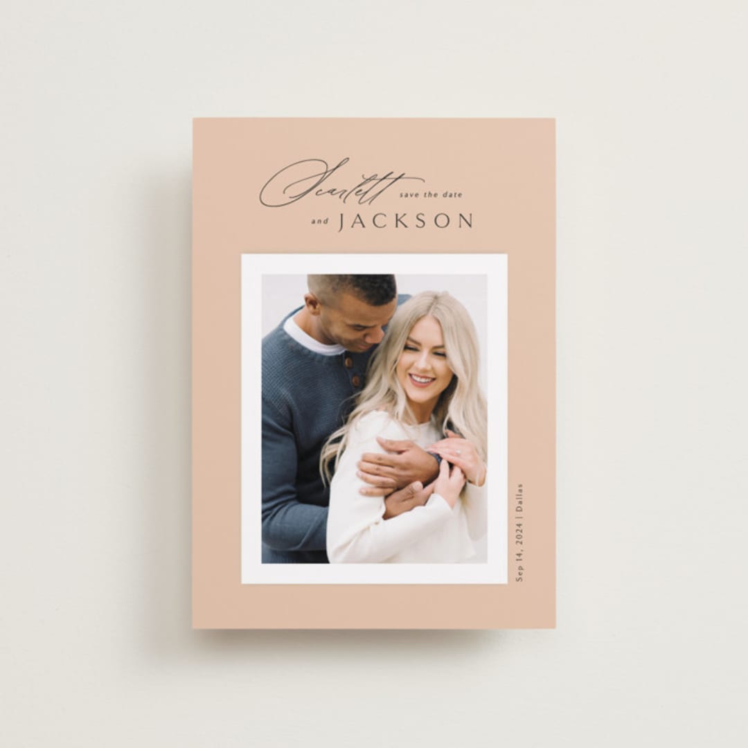"Color Pop" - Save the Dates in Salmon by Kaydi Bishop - Front