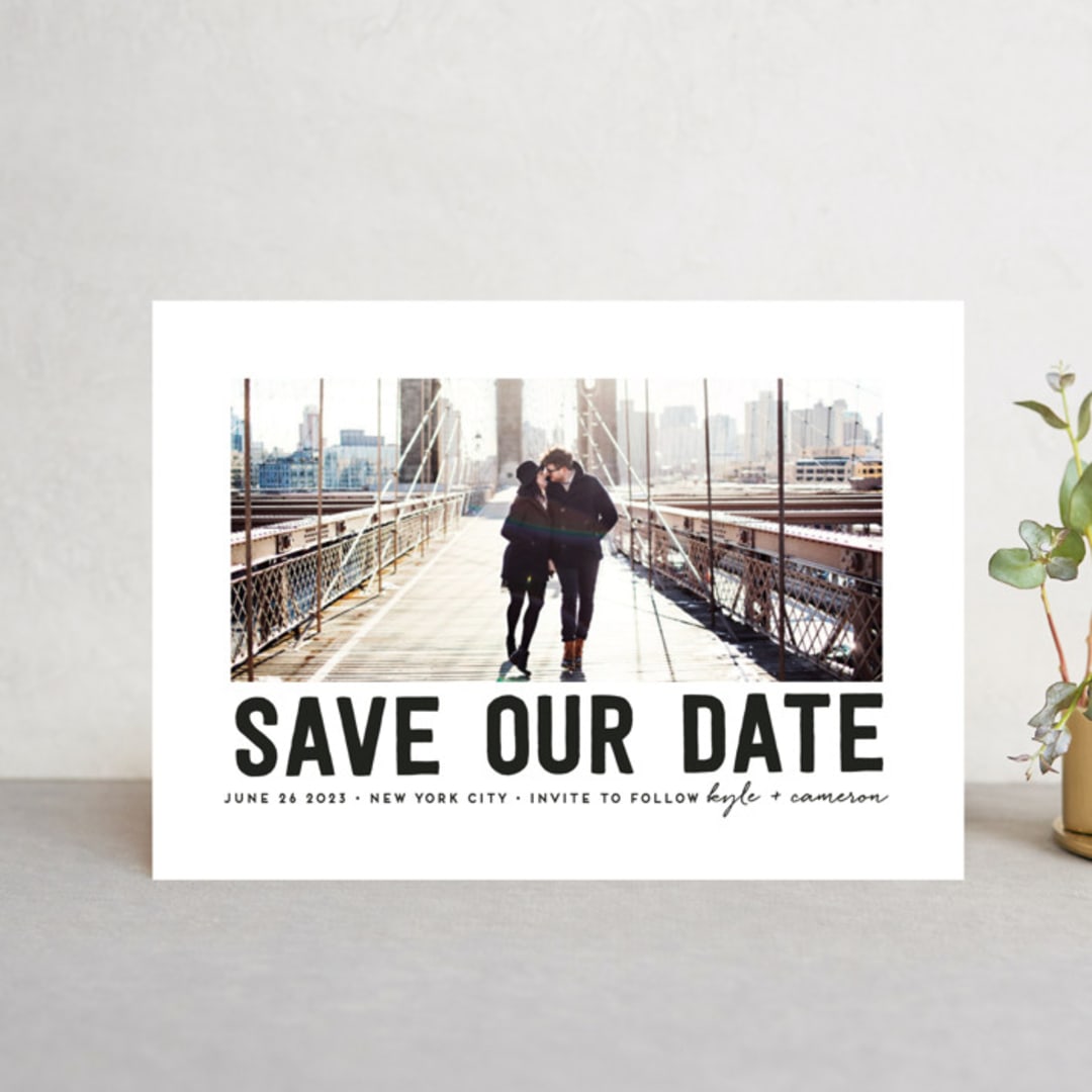 "Bold Message" - Save the Dates in Basic Black by Susan Brown - Front