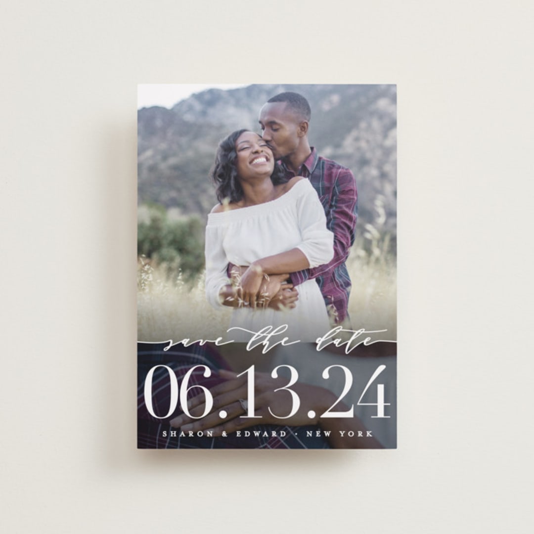 "Geo Lovely" - Save the Dates in Onyx by heythird - Front