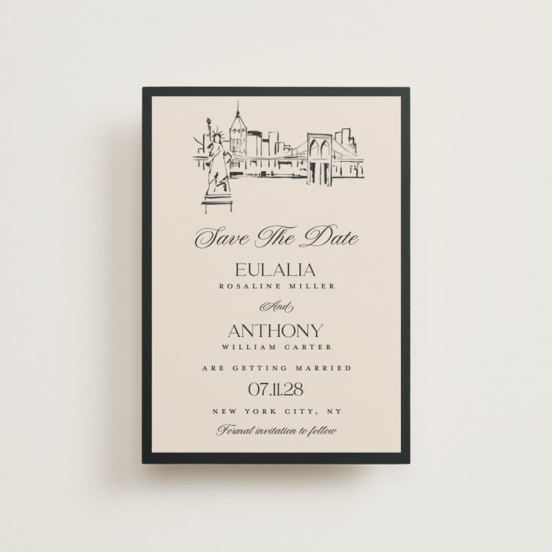 "NYC Skyline" - Save the Dates in Halo by Teju Reval - Front