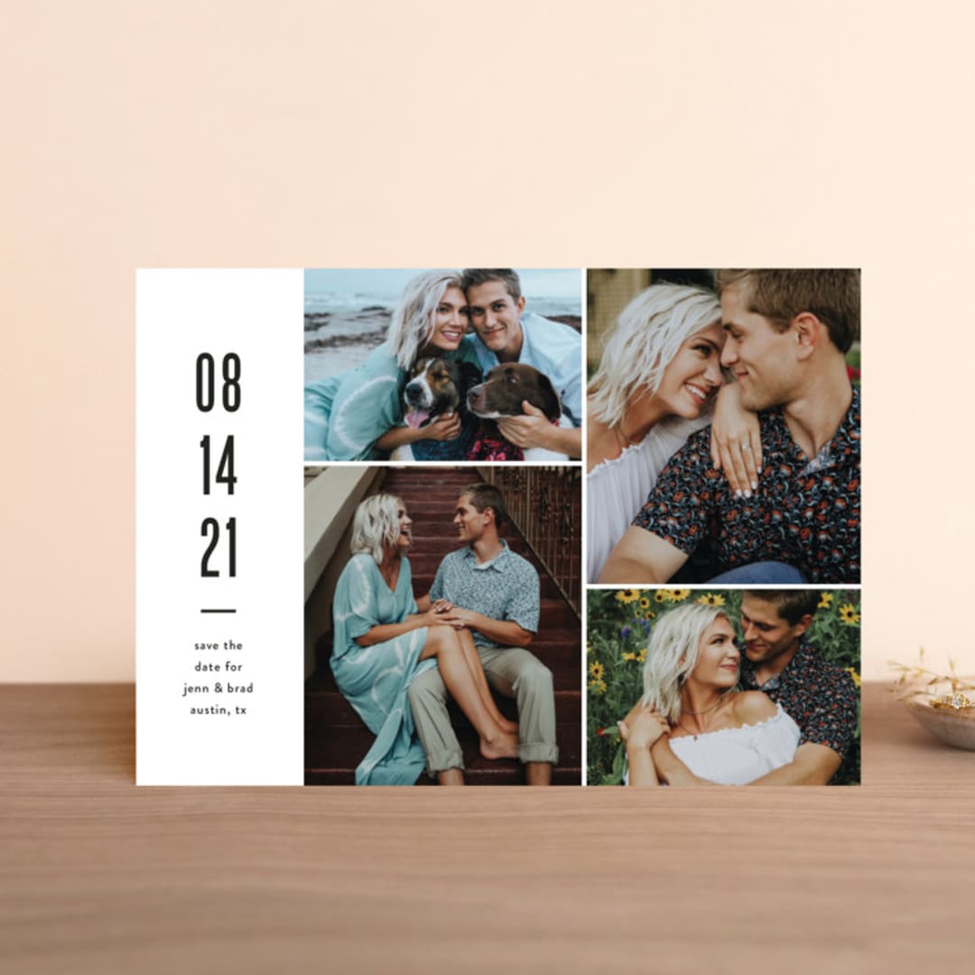 "Modern Grid" - Save the Dates in fog by Jessica Ogden - Front
