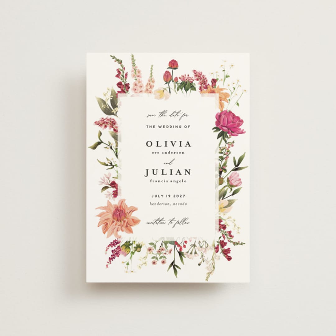 "Lush" - Save the Dates in Magenta by Susan Moyal - Front