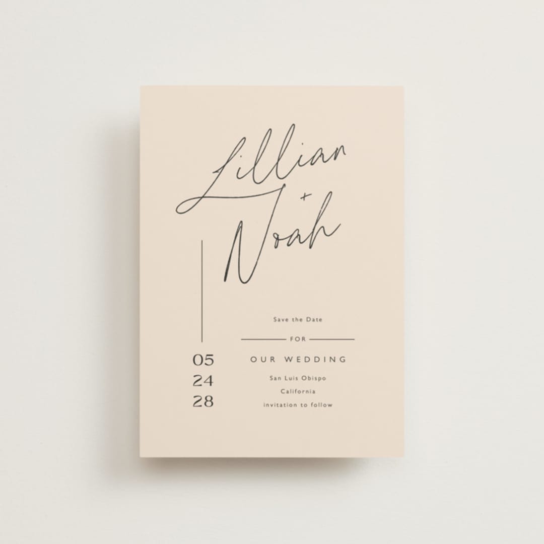 "Modern Aligned" - Save the Dates in Creampuff by Carolyn MacLaren - Front