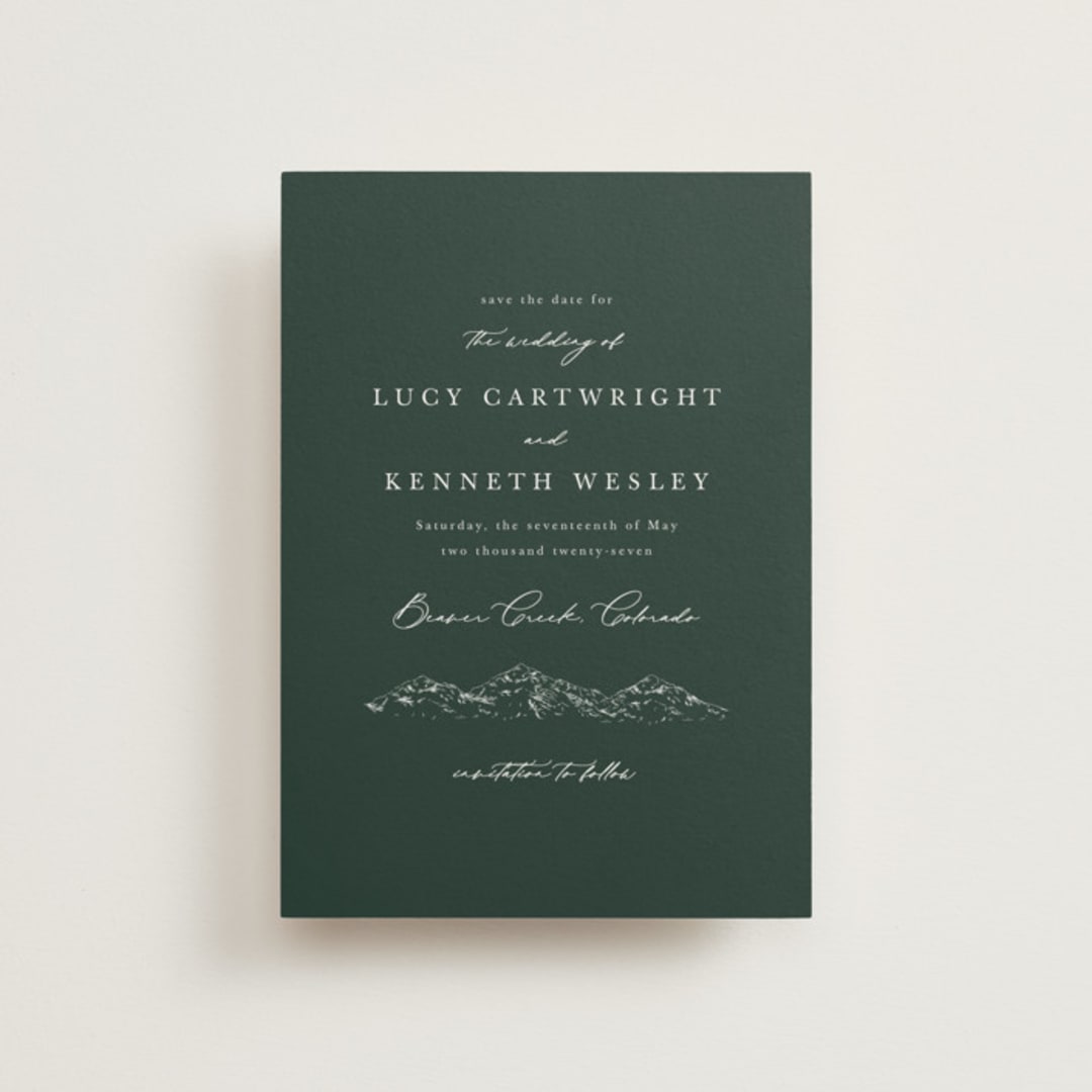 "Mountainview" - Save the Dates in Evergreen by Sarah Brown - Front
