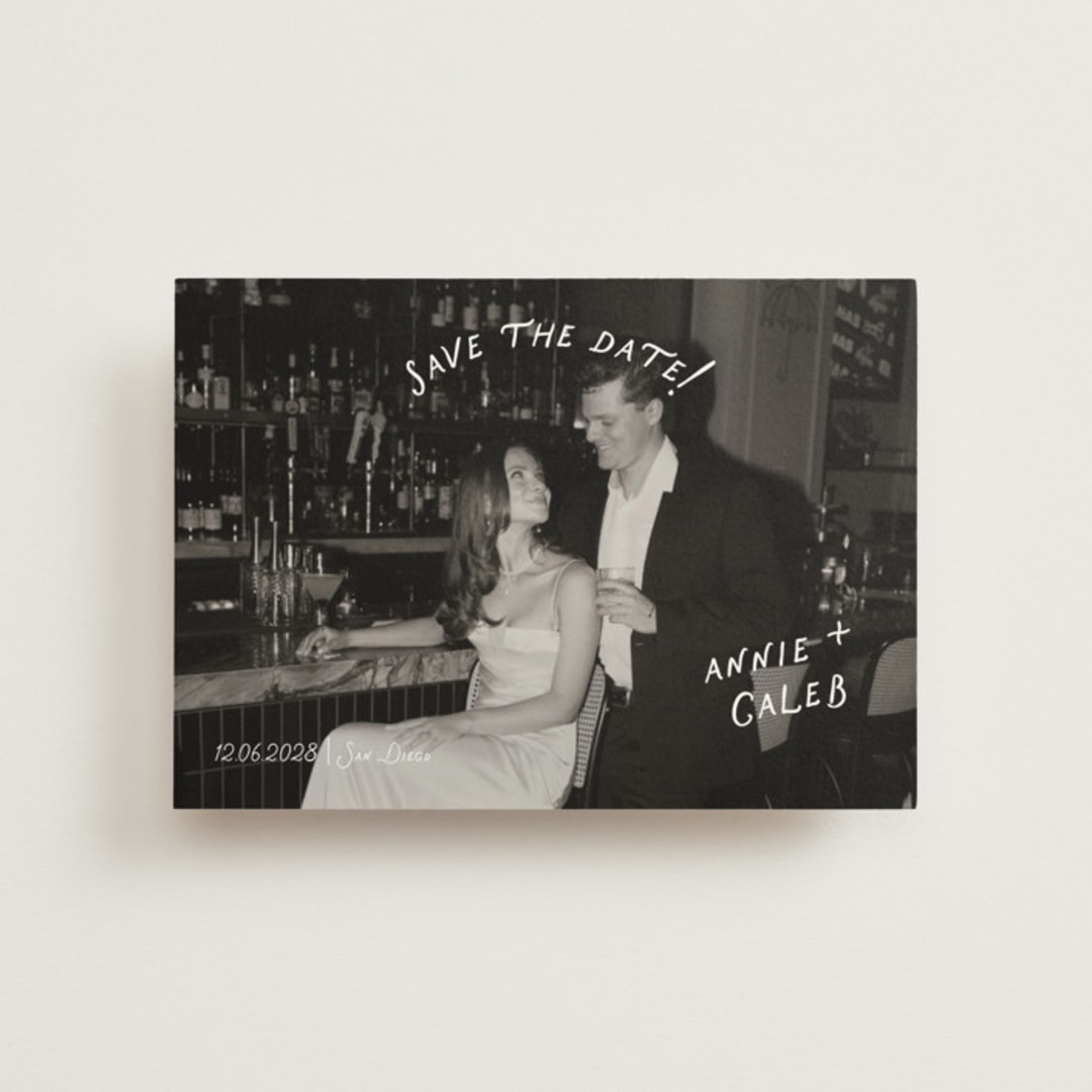 "Lovers" - Save the Dates in Ivory by Stephanie Heinrich Godbout - Front