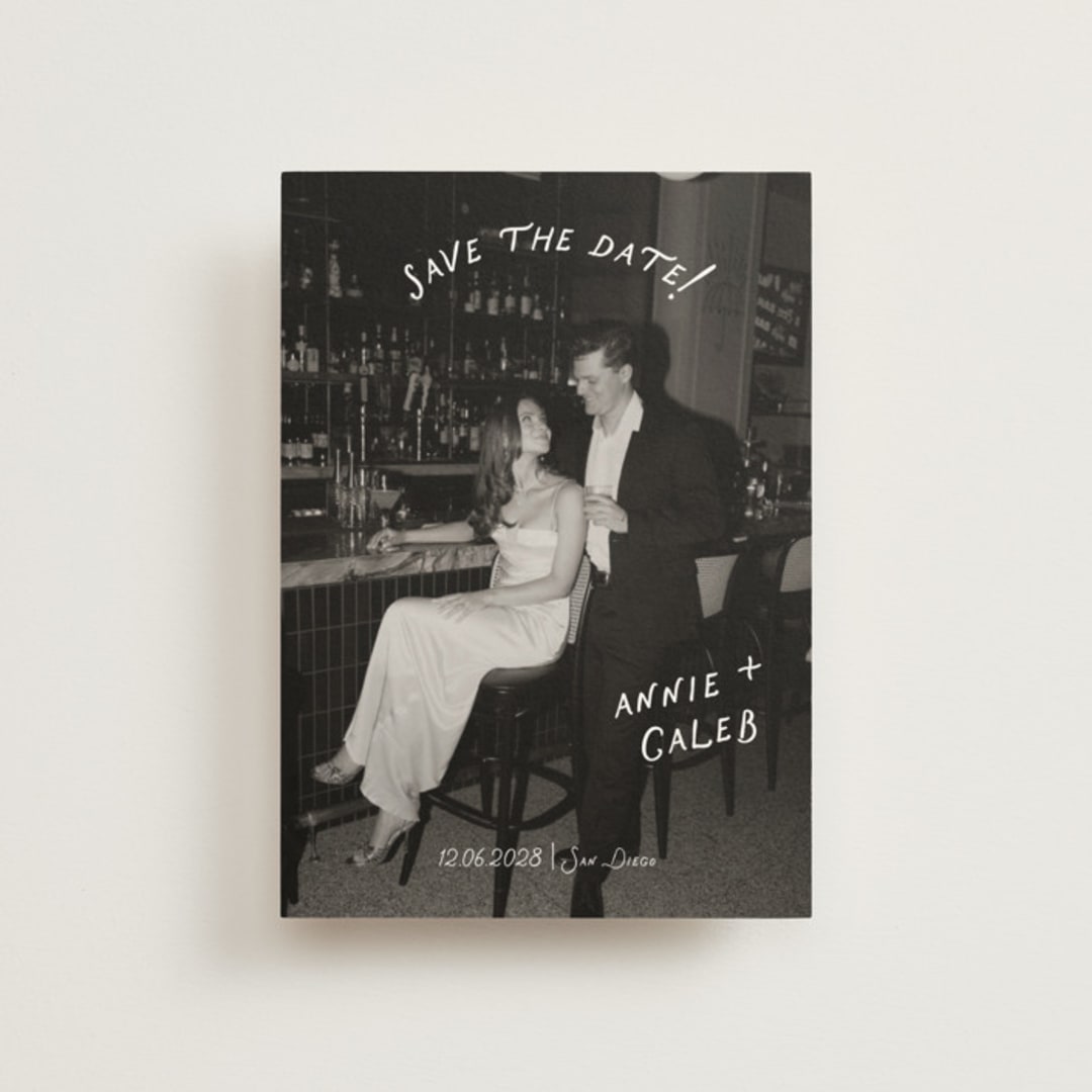 "Lovers" - Save the Dates in Ivory by Stephanie Heinrich Godbout - Front