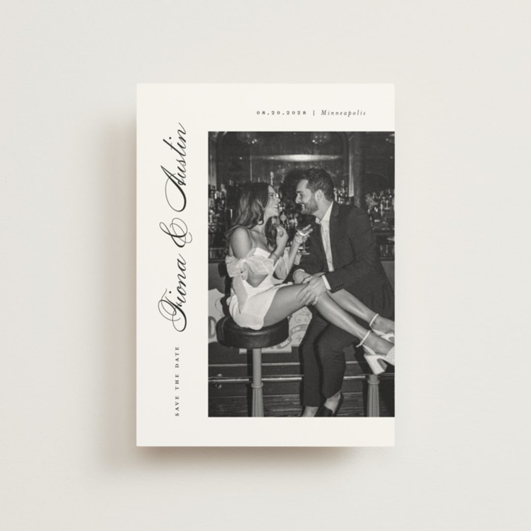 "Lovely Day" - Save the Dates in Onyx by Michelle Taylor - Front