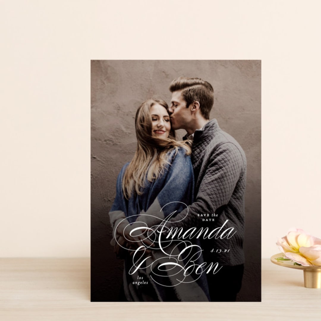 "Nestled" - Save the Dates in Cream by Roxy Cervantes - Front