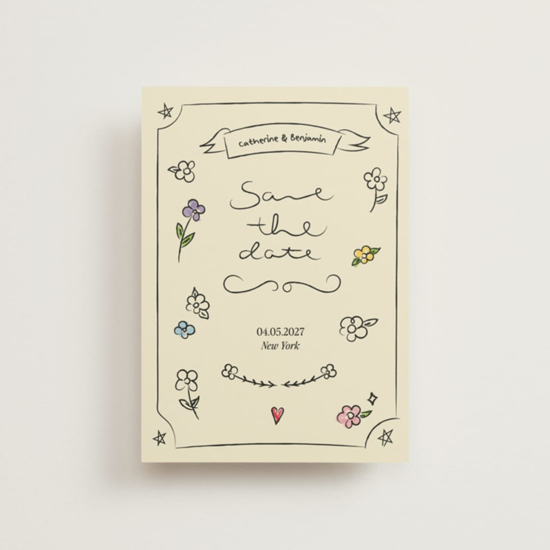 "Lovely Date" - Save the Dates in Natural by Helena Vitto - Front