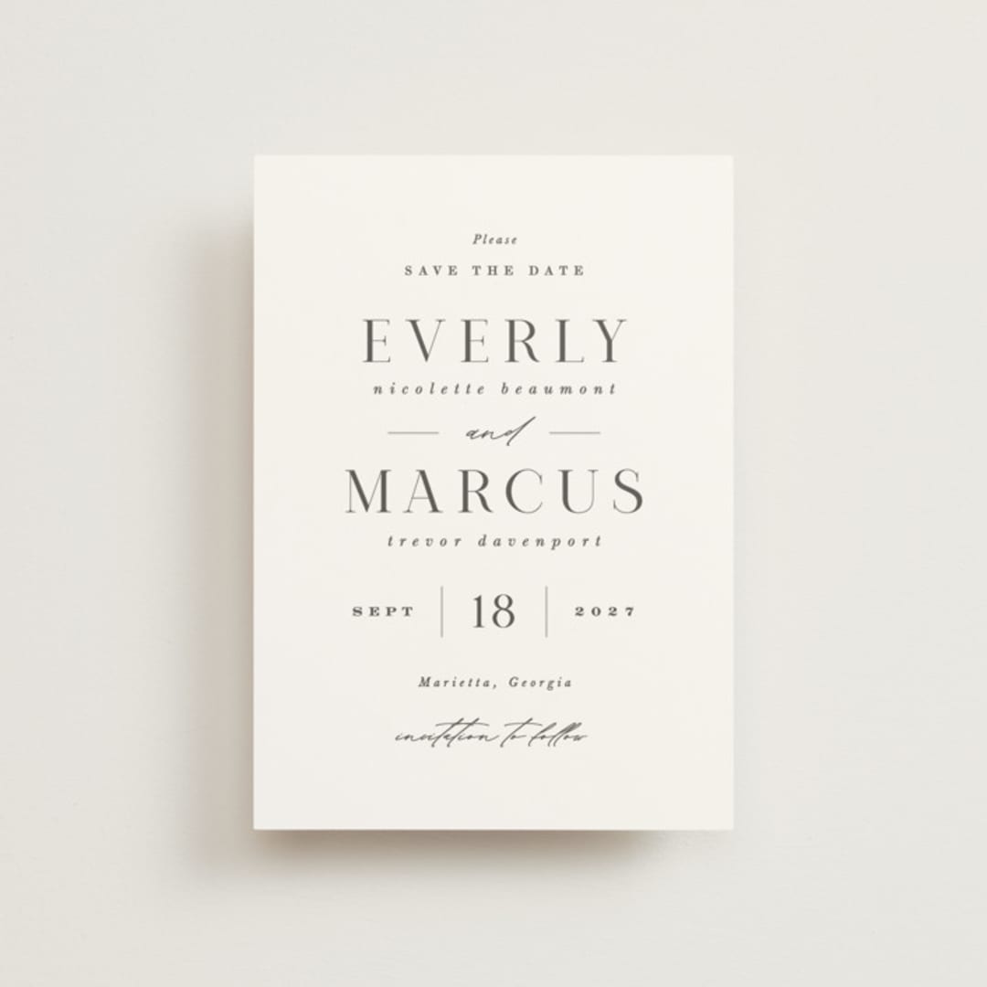 "Everly" - Save the Dates in Snow by Hooray Creative - Front