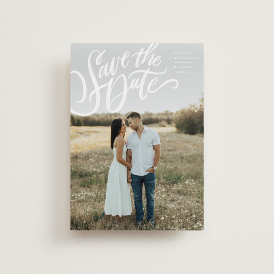 "Love Letters" - Save the Dates in Daisy by Wildfield Paper Co - Front